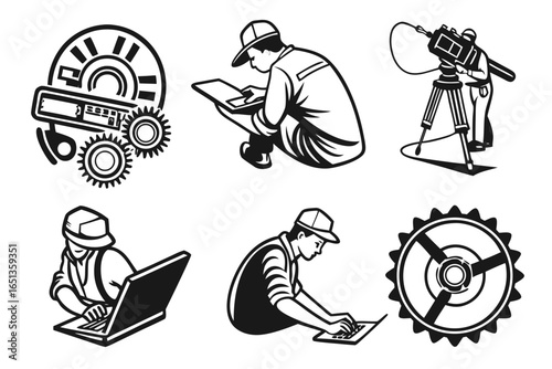 Engineers working with technology