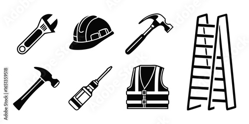 Construction tools and safety gear