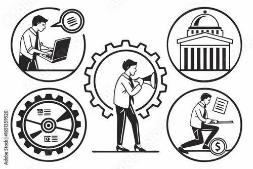 Business strategy and management concept