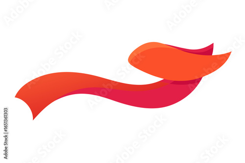 Floating Fabric Ribbon in Soft Motion Captured Midair
