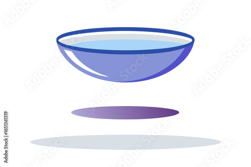 Floating Glass Bowl Hovering on White Background