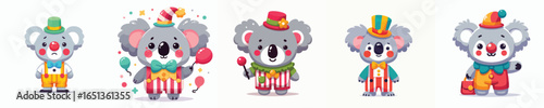 koala vector in clown costume