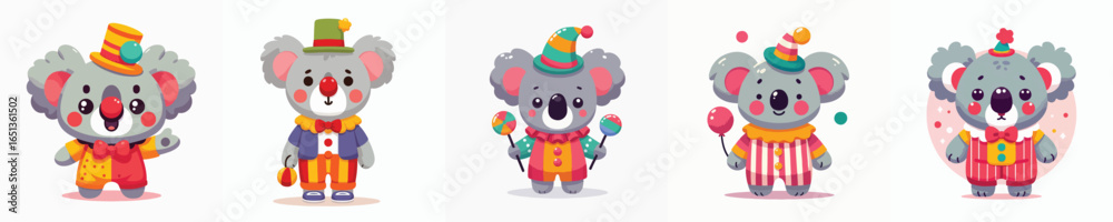 Obraz premium koala vector in clown costume