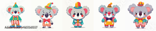 koala vector in clown costume