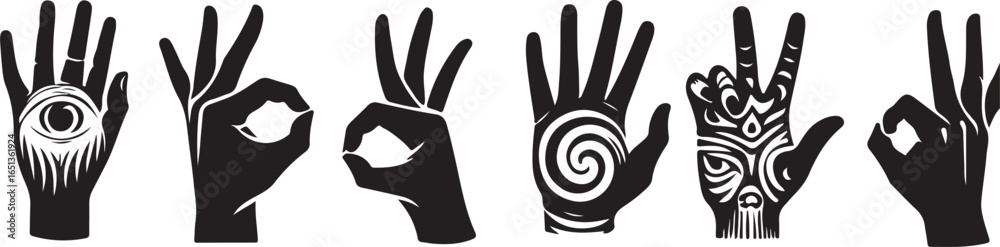 Obraz premium Hand Gestures with Symbolism