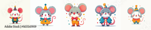 clown costume mouse vector