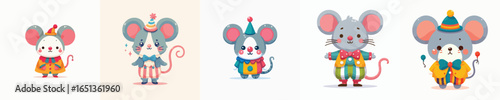 clown costume mouse vector