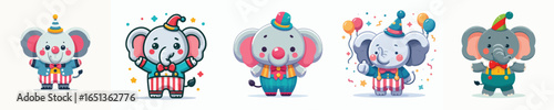 elephant vector in clown costume