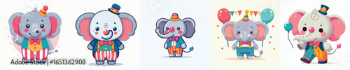 elephant vector in clown costume