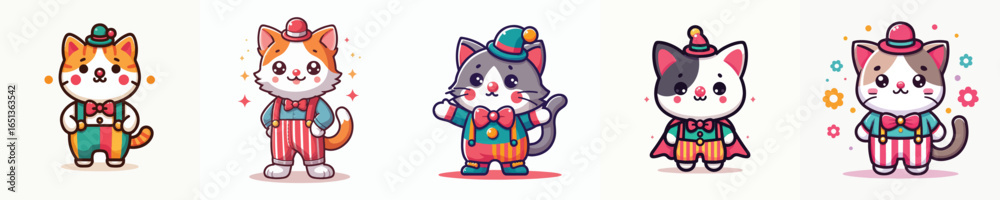 Obraz premium vector of a cat in a clown costume