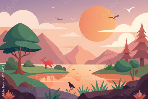 Vibrant Tropical Beach Scene in the Afternoon