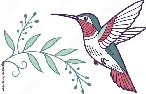 vector illustration of a bird on a branch