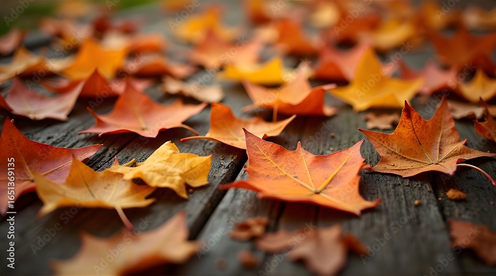 Autumnal Splendor Fallen Leaves on Wooden Planks A Tapestry of Warm Hues and Textural Delight in a Rustic Setting Autumnal Splendor Fallen Leaves on Wooden Planks A Tapestry of Warm Hues and Textural Delight in a Rustic Setting