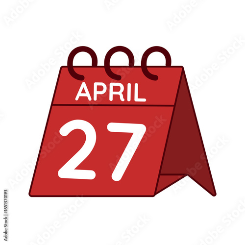 april 27 desk calendar vector on white background
Vector red calendar flat icon