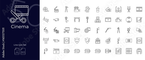 Cinema Line Editable Icons set. Vector illustration in modern thin line style of Cinema icons: entertainment, film, theatre, etc