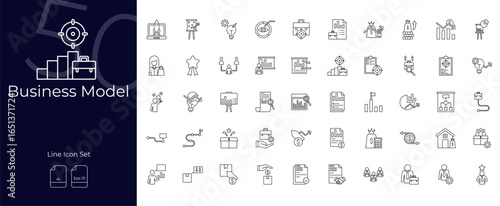 Business Model Line Editable Icons set. Vector illustration in modern thin line style of Business Model icons: model, plan, strategy, etc