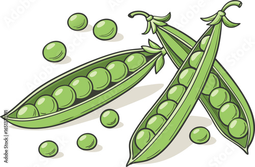 green peas isolated on white