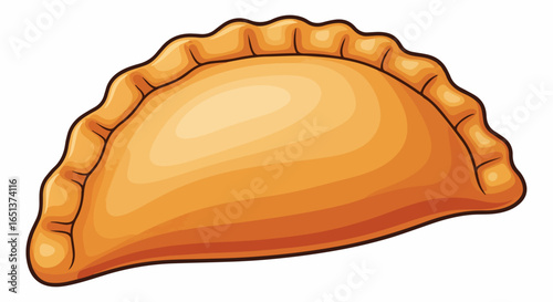 Golden Baked Empanada with Fluted Edges, Savory Pastry Delight.