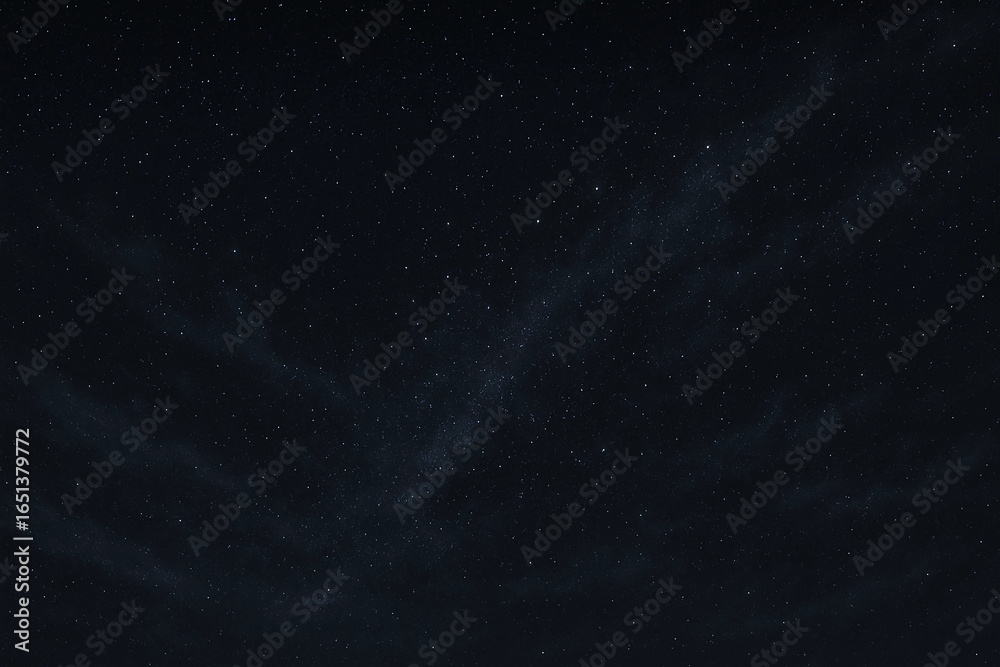 Fototapeta premium Dark cosmic background with faint galaxy band, astronomy night sky backdrop.