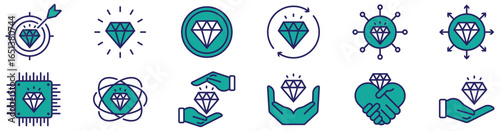 Loyalty, Integrity, and Excellence Value Icon Collection