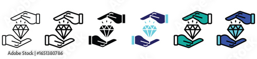 Hand Holding Diamond Icon – Luxury, Value, and Protection Symbol