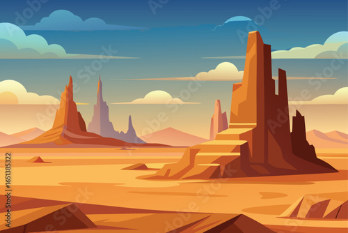 Glowing Rice Fields in the Morning Vector Landscape