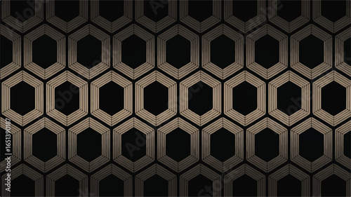 Sophisticated Geometric Pattern with Interlocking Hexagonal Shapes in Tonal Hues for Modern Background Design
