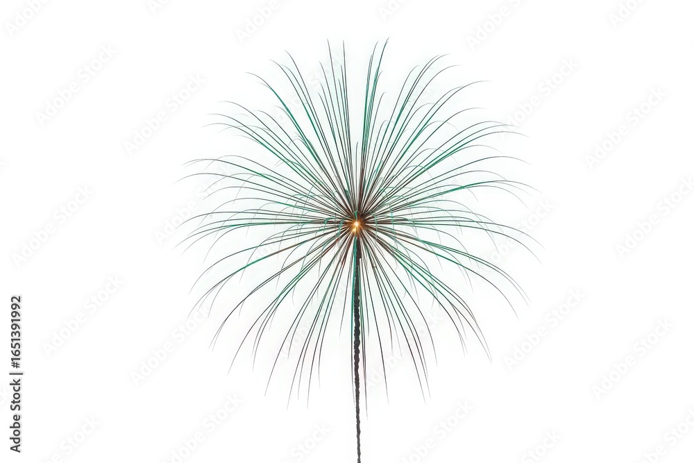 Fototapeta premium A single delicate dandelion seed head poised against a stark white background