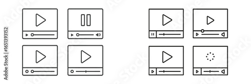 Vector illustration of media controls for digital playback options
