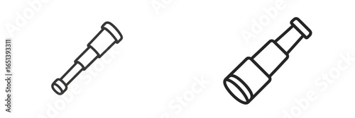 Vector illustration of two telescope designs on a white background