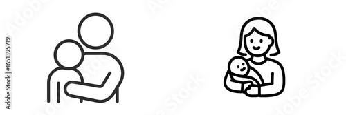 Family bonding moments captured in vector illustration style