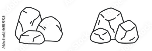 Vector illustration of rocks naturally arranged on a plain background