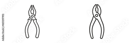 Vector illustration of pliers isolated on a white background