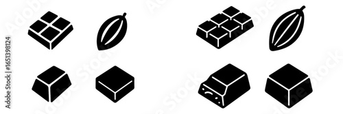 Chocolate shapes and cocoa elements illustration