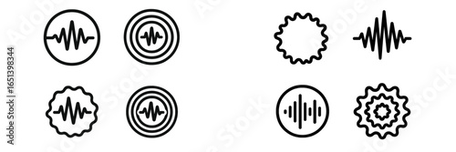 Wallpaper Mural Unique vector illustrations of sound wave icons in various styles Torontodigital.ca