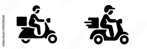 Delivery riders on scooters preparing for service in an urban setting