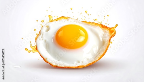 Fried Egg Splash with Food Photography.