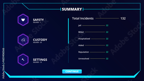 Business Dashboard Report Template with Dark Background