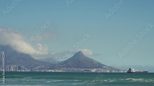 View of Cape Town and Lion's Head from the Ocean