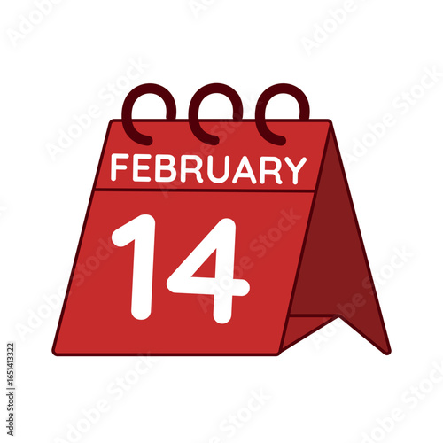 february 14 desk calendar vector on white background
Vector red calendar flat icon