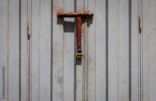 lock handle on a metal door