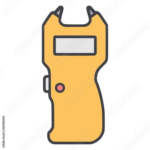 defensive taser weapon flat color vector illustration template design