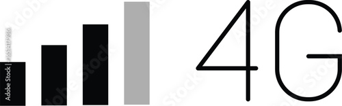 Mobile Network 4G Signal Icon Vector Illustration Isolated on Transparent Background