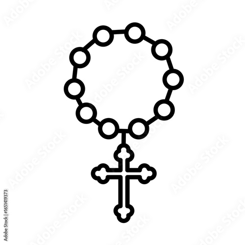Rosary beads - vector icon