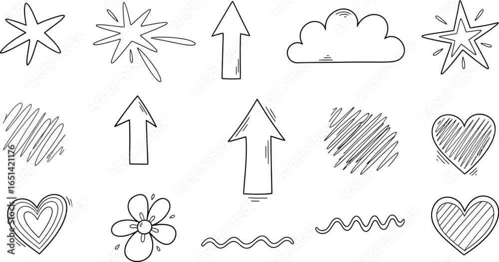 Fototapeta premium Hand-Drawn Doodle Design Elements Collection