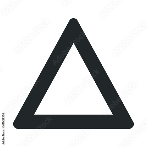 Black triangle warning sign on white background