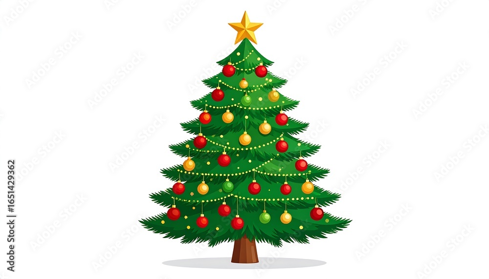 Festive Christmas tree illustration (4) Festive Christmas tree illustration (4)