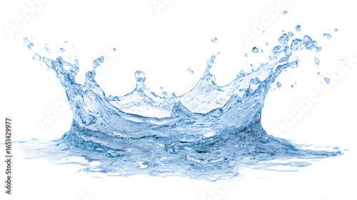 Dynamic water splash frozen in motion, creating a beautiful crown shape.