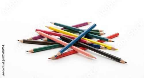 Colored pencils isolated on white background.