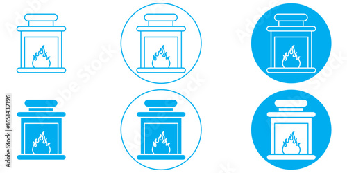 fireplace icon on transparent background